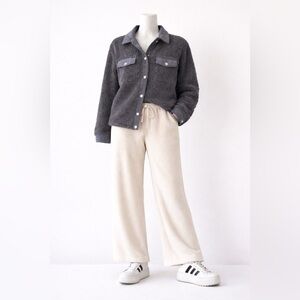 Aerie Teddy Jacket with Button Details